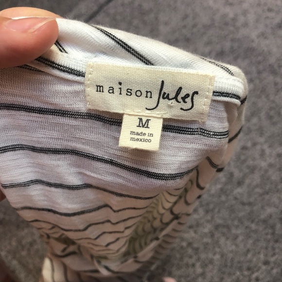 Maison Jules Casual Striped Top with Peplum Bottom - Picture 7 of 7